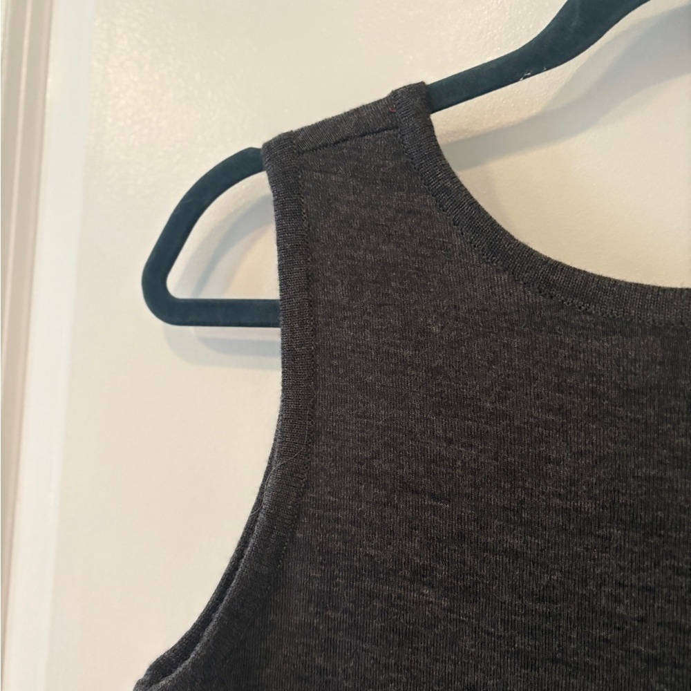 Vintage Carole Little Gray Cottagecore Lagenlook Sleeveless Pocket Dress PM - Picture 9 of 10